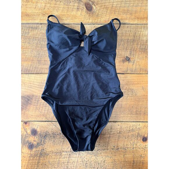 Womens Trina Turk Black Getaway High Leg Maillot One Piece Bathing Suit Size 4‎ - Picture 2 of 9